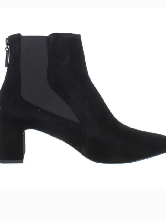 Cole Haan Etta Almond‑Toe Block Heel Ankle Bootie Black Suede Size 9 NWT - Picture 4 of 6